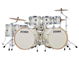 Tama Superstar Classic Maple Wrap 8 Piece Shell Pack Vintage White Sparkle Finish