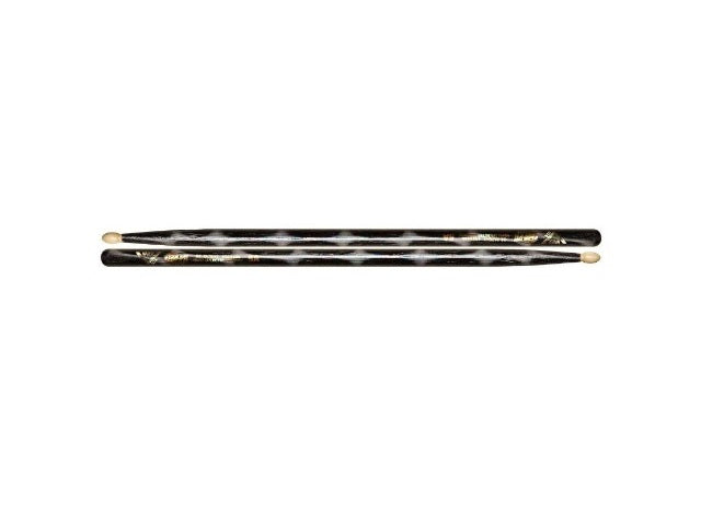 Vater Color Wrap 5A Wood Tip Drumsticks Black Optic