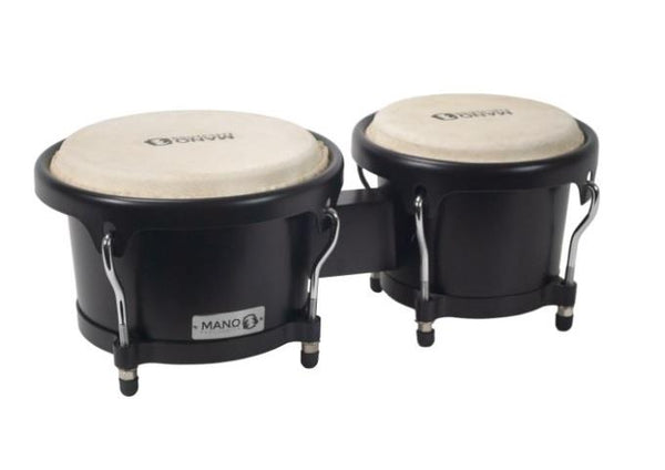 Mano Bongo Set 7” & 8” w/ Comfort Rims Midnight Black Satin